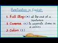 punctuation marks |punctuation in English | punctuation English grammar | what are the punctuation
