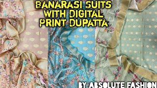 BANARASI EXCLUSIVE SUITS SET, WITH DIGITAL PRINT DUPATTA