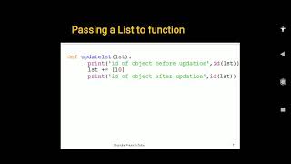 Function part 7-passing list , tuple, string and dictionary to a function