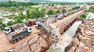 WOW! The scale engineering project is incredible powerful machinery creating a huge land development