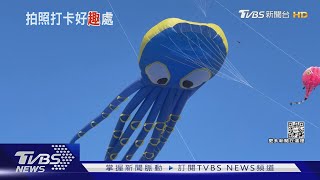 旗津風箏節首次登場 天空變海洋 30隻鯨魚.35米章魚搶眼 ｜TVBS新聞