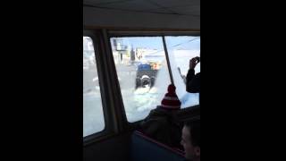 Hingham ferry dragged through ice