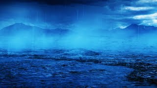 Thunder & Rain with Ocean Sounds | White Noise for Sleeping or Studying | 10 Hours