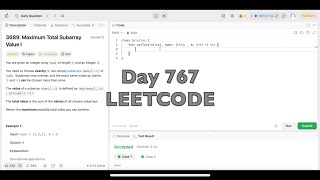 Day 767: LeetCode Problem 3689. Maximum Total Subarray Value I - Swift