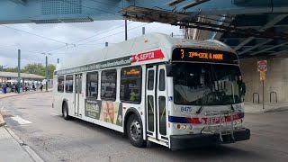 SEPTA 2011 New Flyer DE40LFR 8475 on route 3 at Frankford Transportation Center