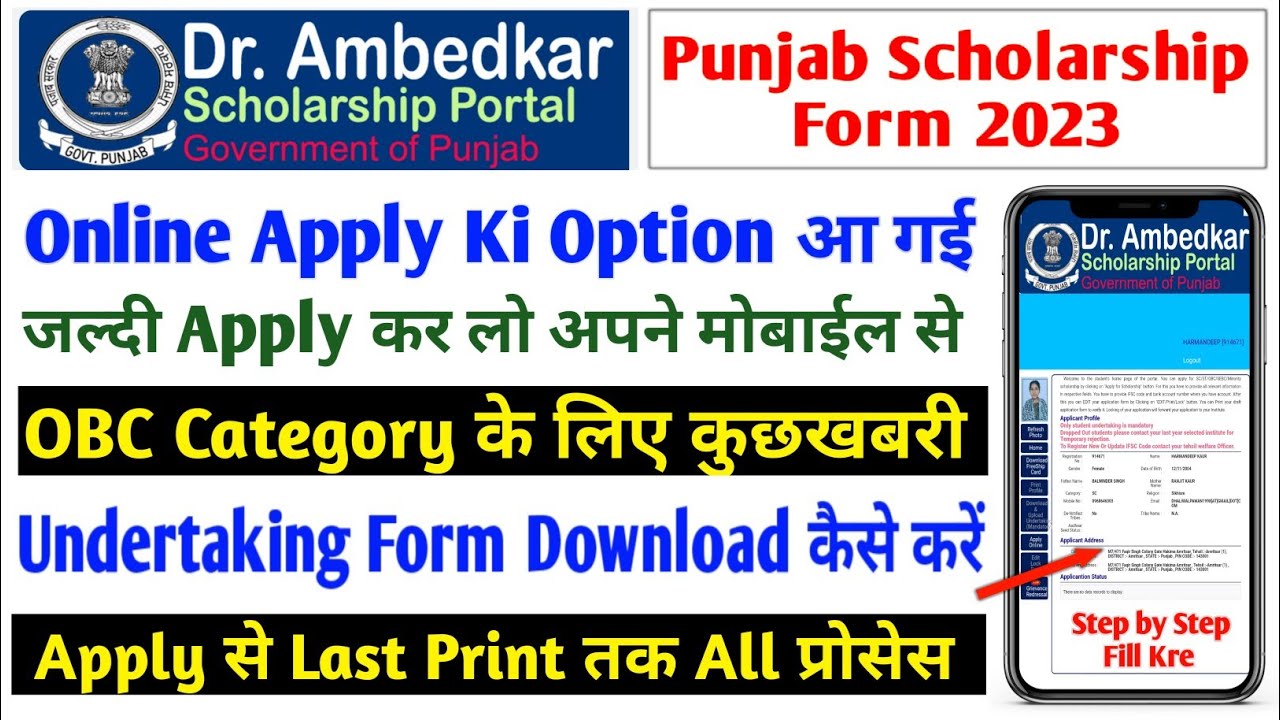 How To Apply Scholarship Online 2023 | Punjab Scholarship Form Apply ...