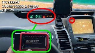 How to Clear Error Codes P3000 and P0A80 Red Triangle of Death Toyota Prius Using OBDII Easy Way