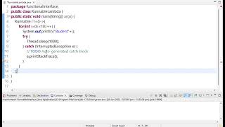 Write a program to implement Runnable Functional interface using lambda expression