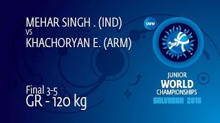 BRONZE GR - 120 kg: E. KHACHATRYAN (ARM) df. . MEHAR SINGH (IND) by TF, 12-3