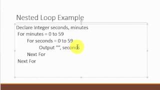 Visual Basic - Nested Loops - Pseudocode