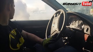 Upalanie z Jonym - oboard burnout BMW E39 523i \