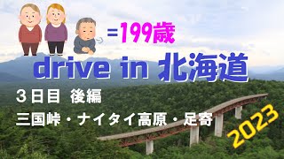 【爺婆３人 drive in 北海道】×３=199歳が北海道をただただドライブする動画。３日目後編　三国峠～ナイタイ高原～足寄