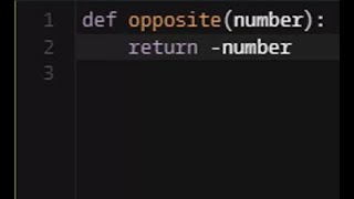 Python - Opposite Number | Codewars 8KYU