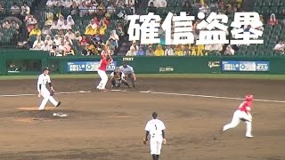 広島カープ 丸 佳浩 「 確信盗塁 」 藤浪のクセ見抜いた?  2016年7月8日 甲子園