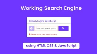Working Search Engine using JavaScript