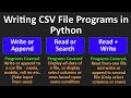Practice programs on CSV File Handling in Python