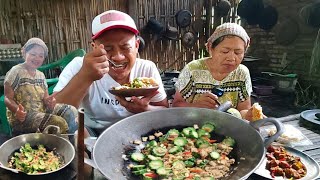 Mbah ibuk hari ini masak oseng gambas campur kecambah, sentir \u0026 tempe