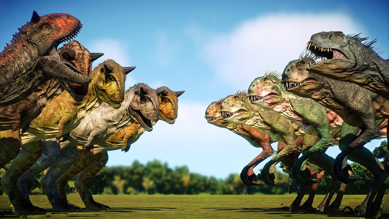 10 X ALL MEDIUM CARNIVORE DINSOAURS BATTLE ROYALE IN ISLA SORNA: SITE B ...