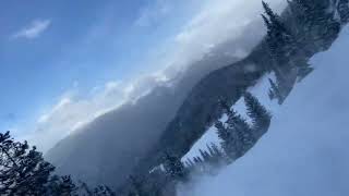 Baldy’s Chute with a gnarly wipeout. Winter Park, CO