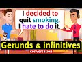 Gerunds and infinitives conversation (Verb patterns) - Improve your English Skills Everyday