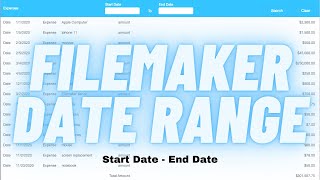 Filemaker 19 Date Range Search
