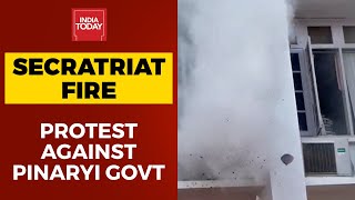 Kerala Secretariat Fire: Opposition Parties Held Massive Protest Against Pinarayi Vijayan's Govt