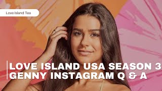 Love Island USA season 3 Genny Instagram Q & A