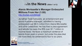 Alanis Morissette \u0026 Embezzlement (Business Law 101, #35)