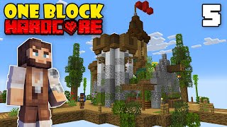 I Built an EPIC STORAGE HOUSE on ONE BLOCK Minecraft Hardcore