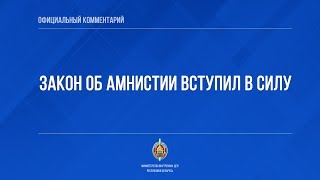 Закон об амнистии вступил в силу. Комментарий МВД