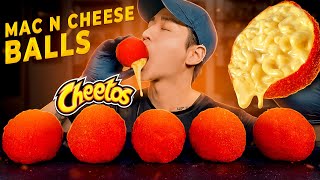 ASMR MUKBANG HOT CHEETOS MAC N CHEESE BALLS | COOKING & EATING SOUNDS | Zach Choi ASMR