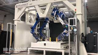 4 Robot Waterjet Cutting System with Yaskawa Motoman GP25 Robots