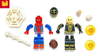 LEGO Spiderman costume Homecoming and Spiderman costume black gold No way home