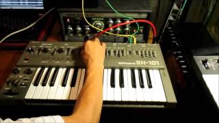 Roland SH-101 Analog Synthesizer + RE-201 Space Echo  test