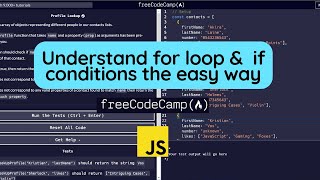 Profile lookup - freeCodeCamp JavaScript, for loop & if condition