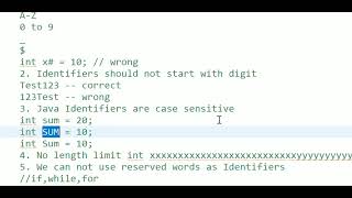 Rules for Java Identifiers | Java Identifiers - 2 | Java Basics 31 | Java in Telugu