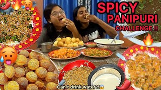 SPICY PANIPURI CHALLENGE 🥵🔥🌶️ || MUKBANG X GUFFBANG😂 || Drinking water is prohibited 😱 ||