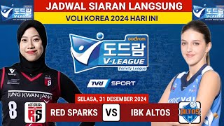 Jadwal Siaran Langsung Hari ini: Red Sparks vs IBK Altos - Jadwal Liga Voli Korea 2024 Live TVRI S