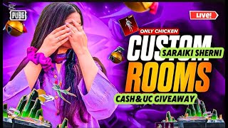 PUBG MOBILE LIVE UC CASH CUSTOM ROM || SARAIKI SHERNI || BGMI 🔥