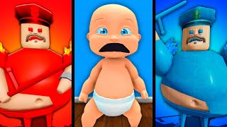 Baby VS FIRE BARRY VS WATER BARRY!! (Roblox)