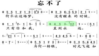 忘不了 G调伴奏 (加小节指示，供参考）Can't forget - instrumental in G with measure marks