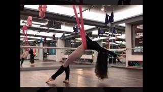 30秒超美空中瑜珈教學示範！Aerial Yoga