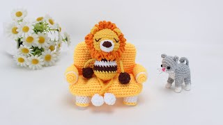 娟娟编织 吊脚小狮子挂件,简单好做好玩Step by step .DIY Tutorial  crochet  a lion Part.1