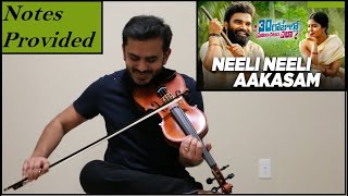 Neeli Neeli Aakasam song | నీలి నీలి ఆకాశం | Violin | Notes in Description