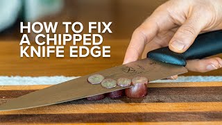 How to sharpen and fix a dull chef's knife with a whetstone