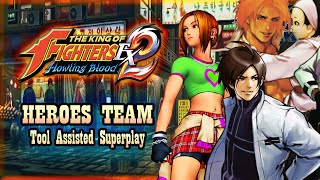 【TAS】KOF EX2 HOWLING BLOOD - HEROES TEAM \\ MOE HABANA \\ KYO KUSANAGI \\ REIJI OOGAMI