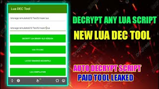 Decrypt Lua Script | Lua Dec Tool | How To Decrypt Lua Script | Lua Script Decrypt Kase Kare |