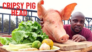 crispy pork head/How to cook a whole pig head/How to cook a cripsy pork head