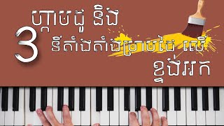 ហ្កាមដូ និងទីតាំងម្រាមដៃលើខ្ទង់អក Scale C and the fingers position on keyboard