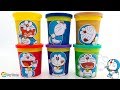 Doraemon Various Of Assembly Figures In Colour Play Doh Round Box Toy With ドラえもん Stamp